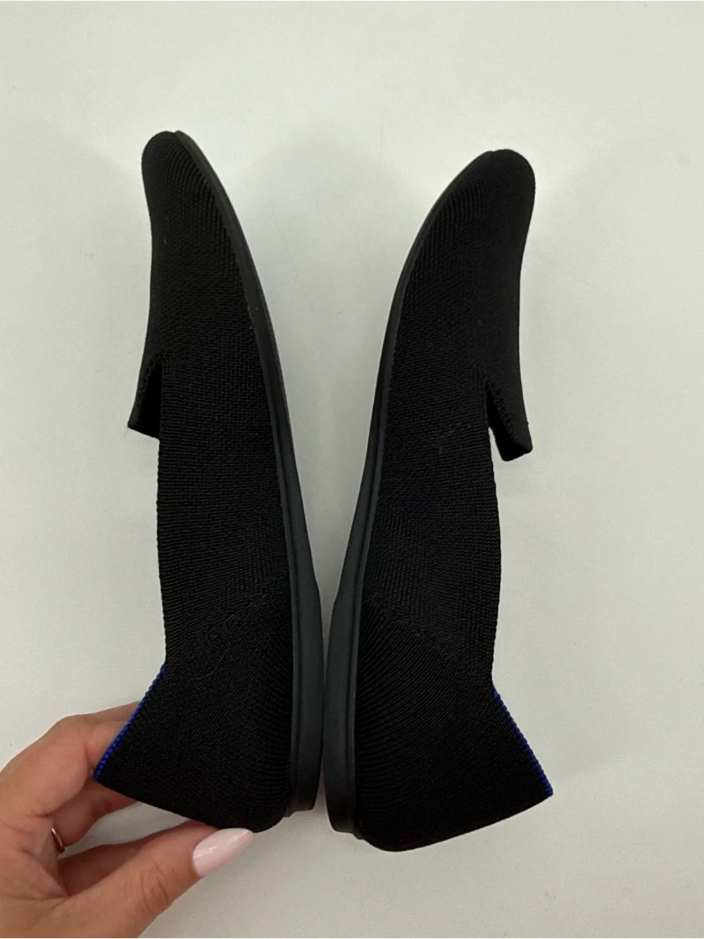 Rothy's The Loafer Black Flats Size 7.5 Womens Classic Knit
